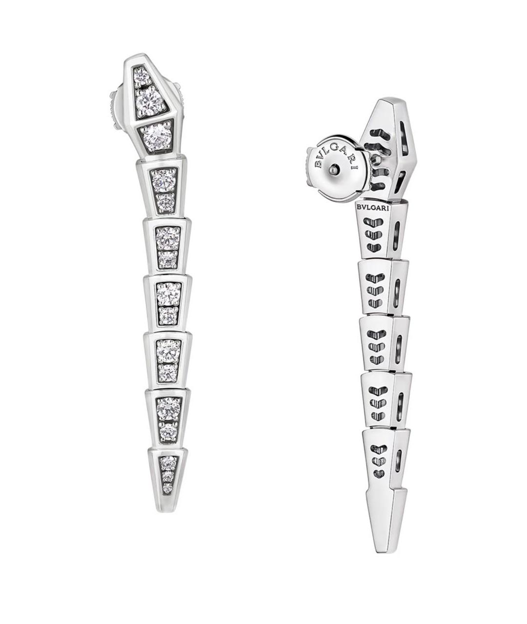 BVLGARI Серебряные серьги из белого золота, фото 3
