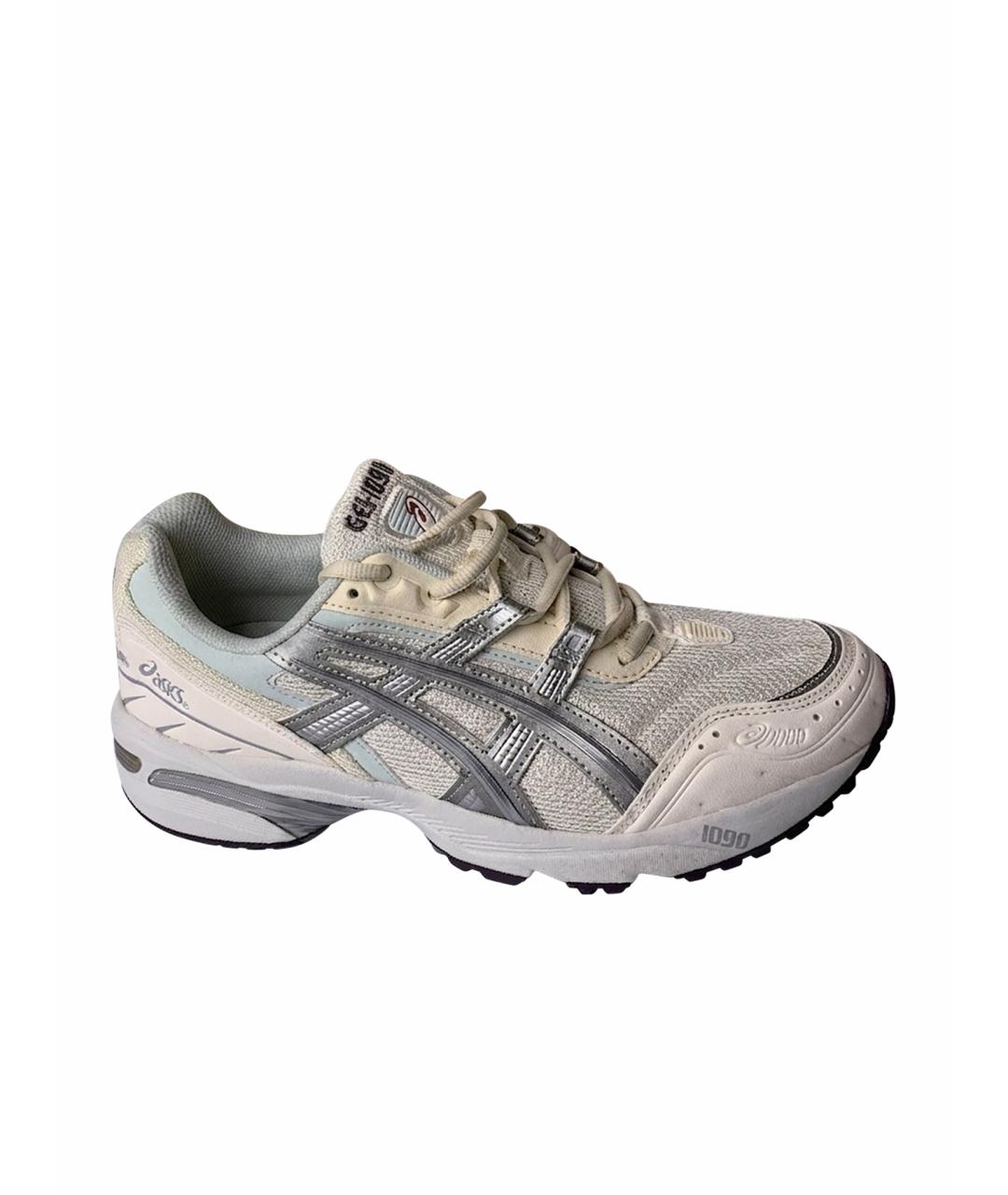 ASICS Белые текстильные низкие кроссовки / кеды, фото 1