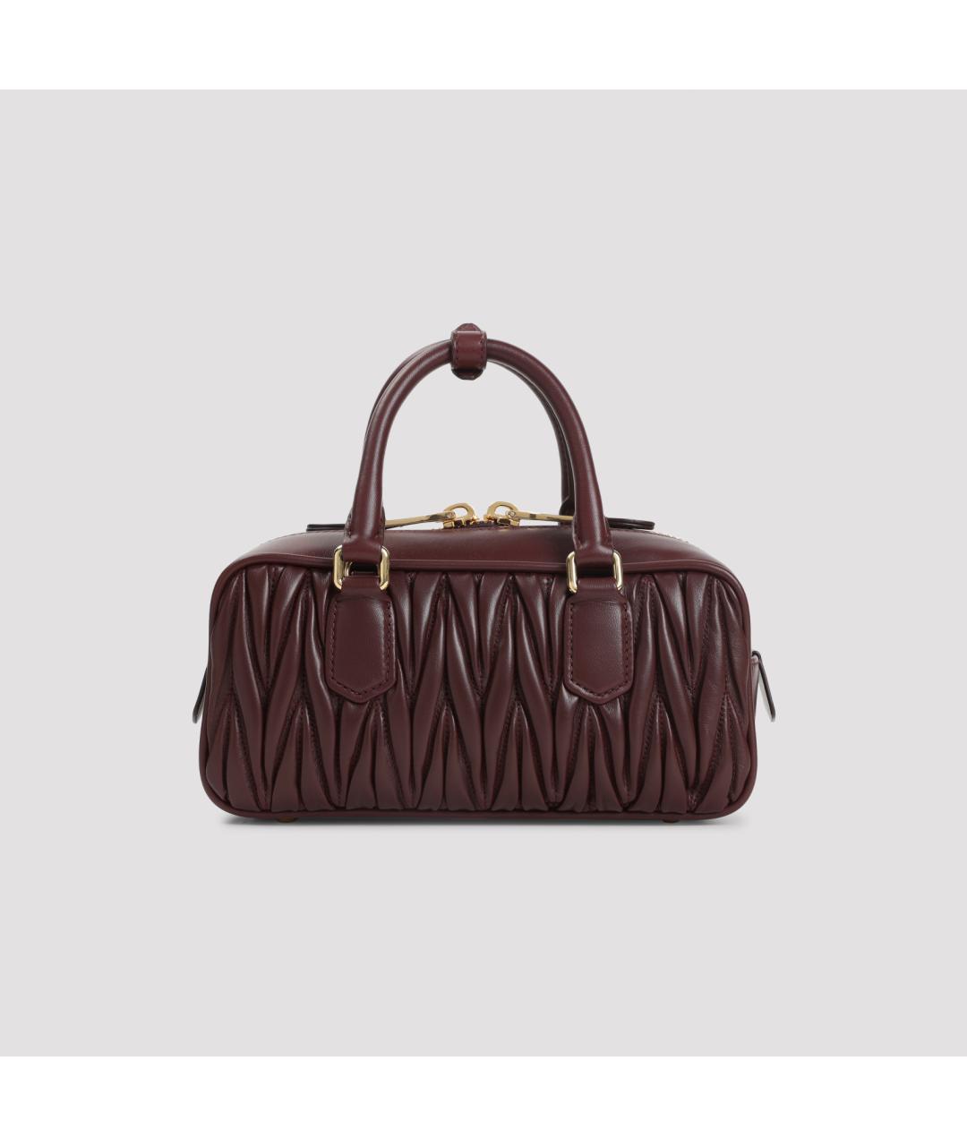 MIU MIU Бордовая кожаная сумка тоут, фото 4