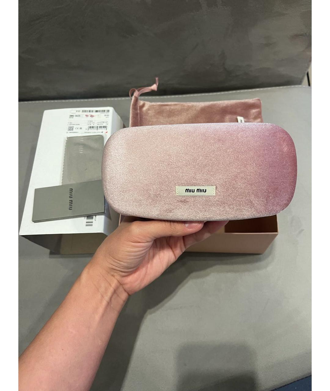 MIU MIU Золотые металлические солнцезащитные очки, фото 4