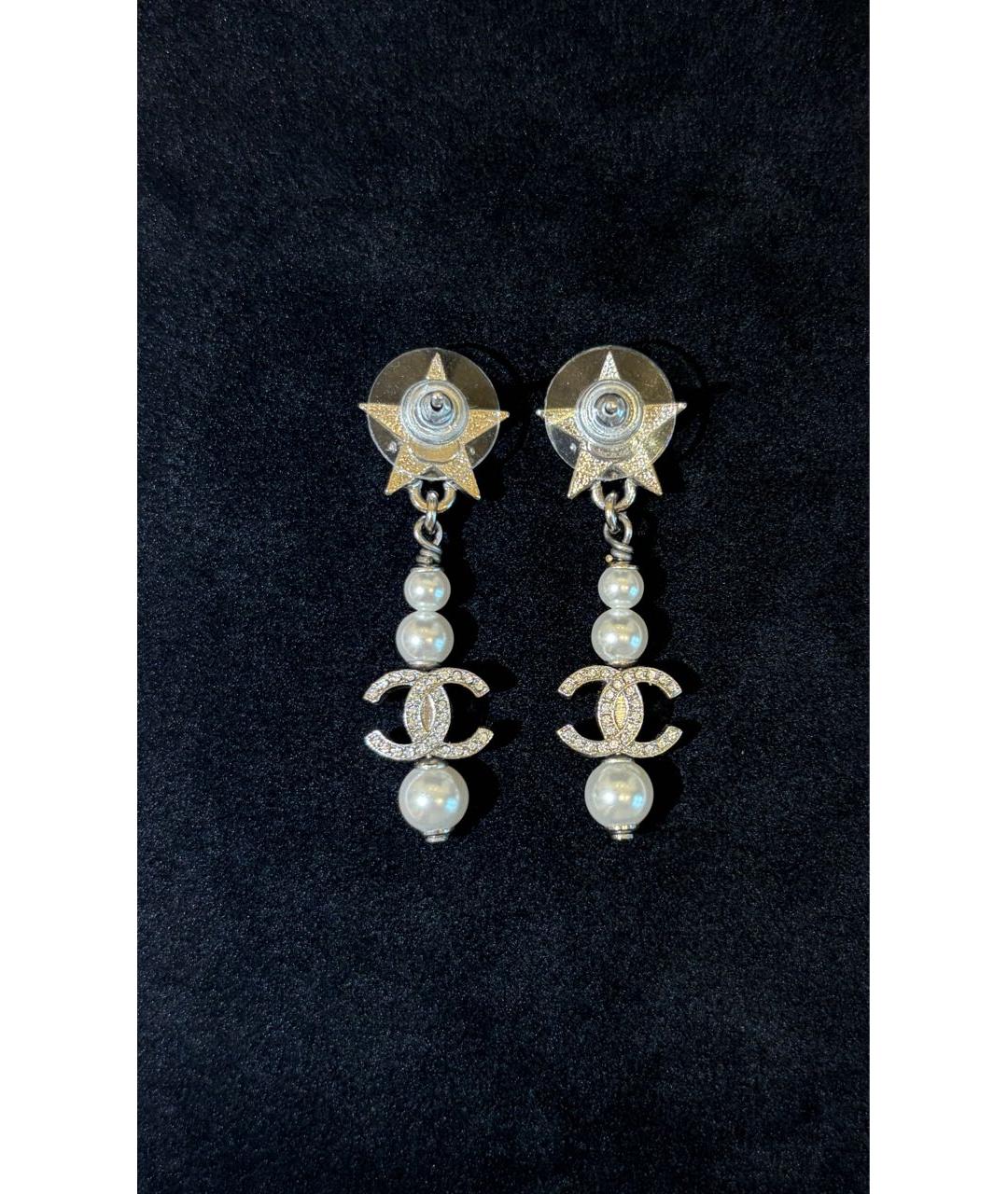 CHANEL Серебряные металлические серьги, фото 2