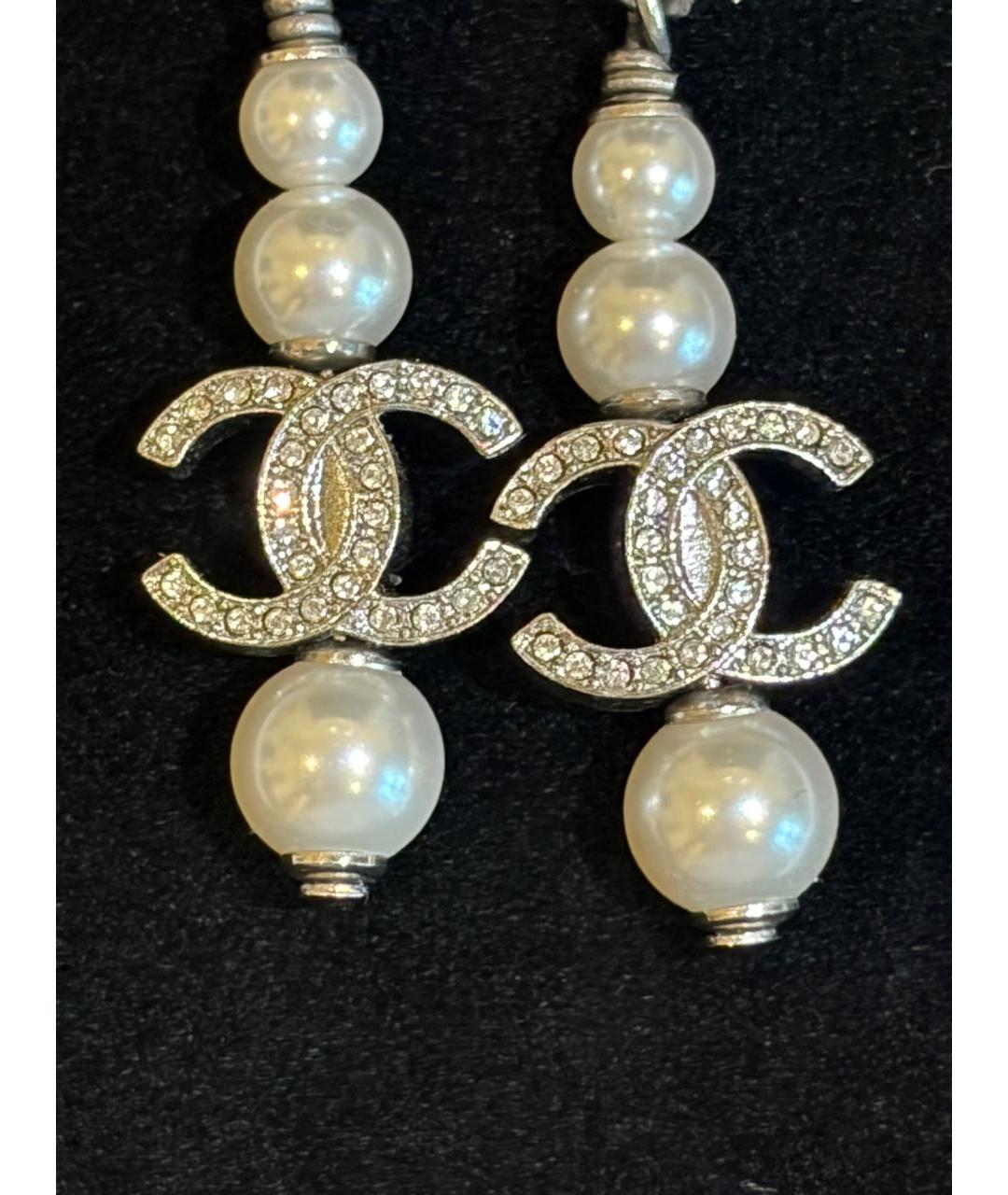 CHANEL Серебряные металлические серьги, фото 4