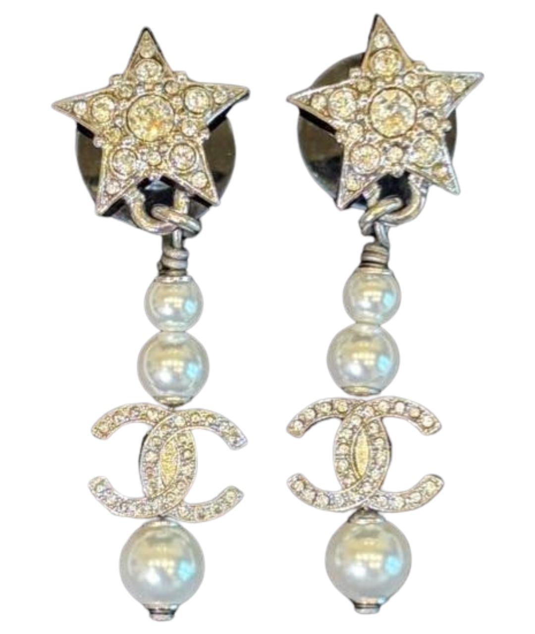 CHANEL Серебряные металлические серьги, фото 1