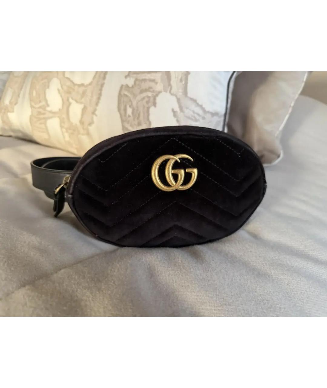GUCCI Черная замшевая поясная сумка, фото 9
