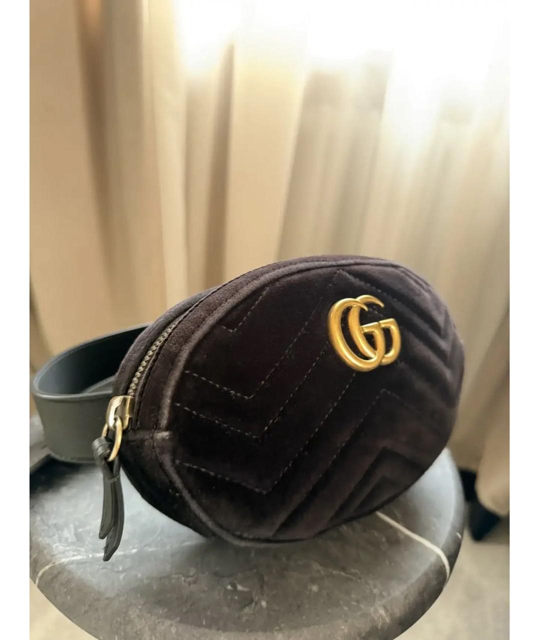 GUCCI Черная замшевая поясная сумка, фото 5
