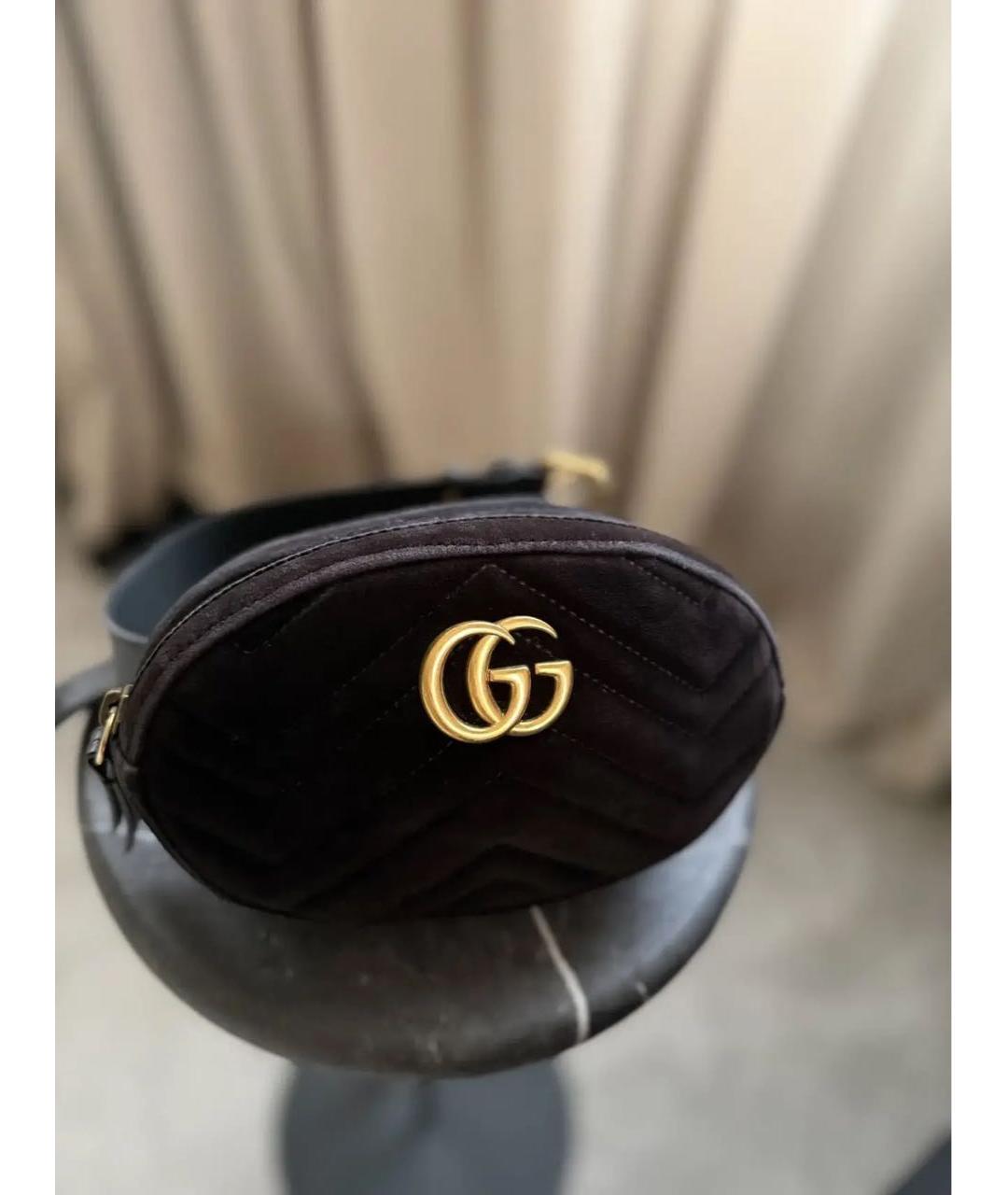 GUCCI Черная замшевая поясная сумка, фото 7