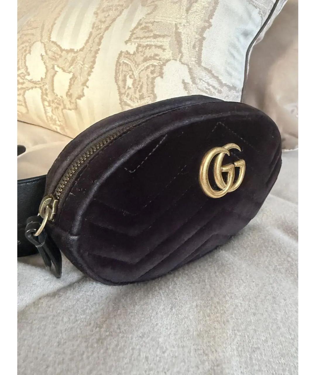 GUCCI Черная замшевая поясная сумка, фото 2