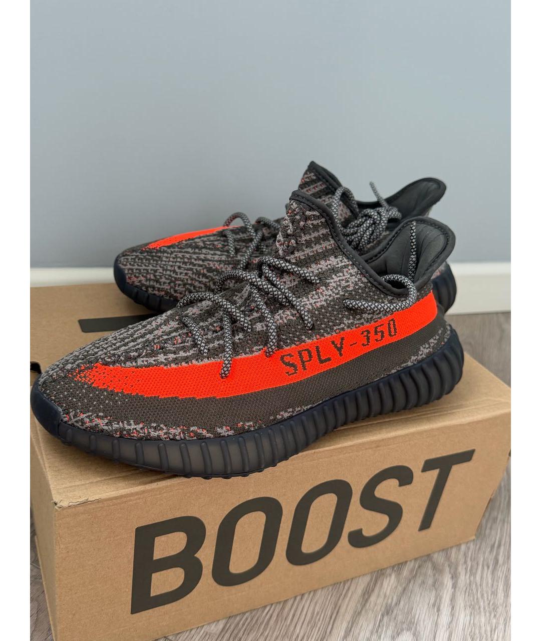 ADIDAS YEEZY Коричневые текстильные низкие кроссовки / кеды, фото 2