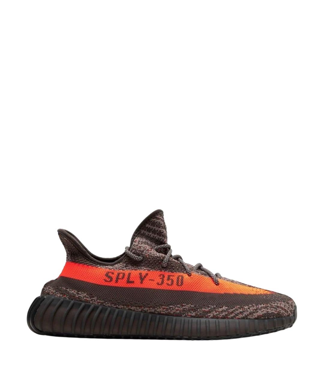 ADIDAS YEEZY Коричневые текстильные низкие кроссовки / кеды, фото 1