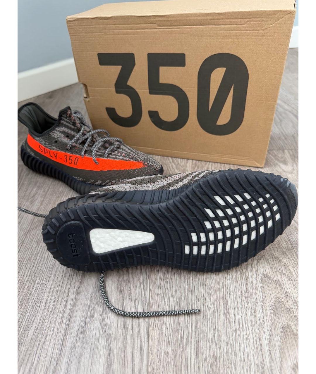 ADIDAS YEEZY Коричневые текстильные низкие кроссовки / кеды, фото 3