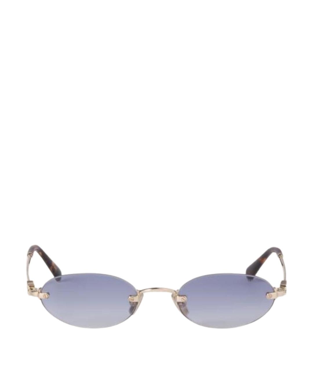 MIU MIU Золотые металлические солнцезащитные очки, фото 1