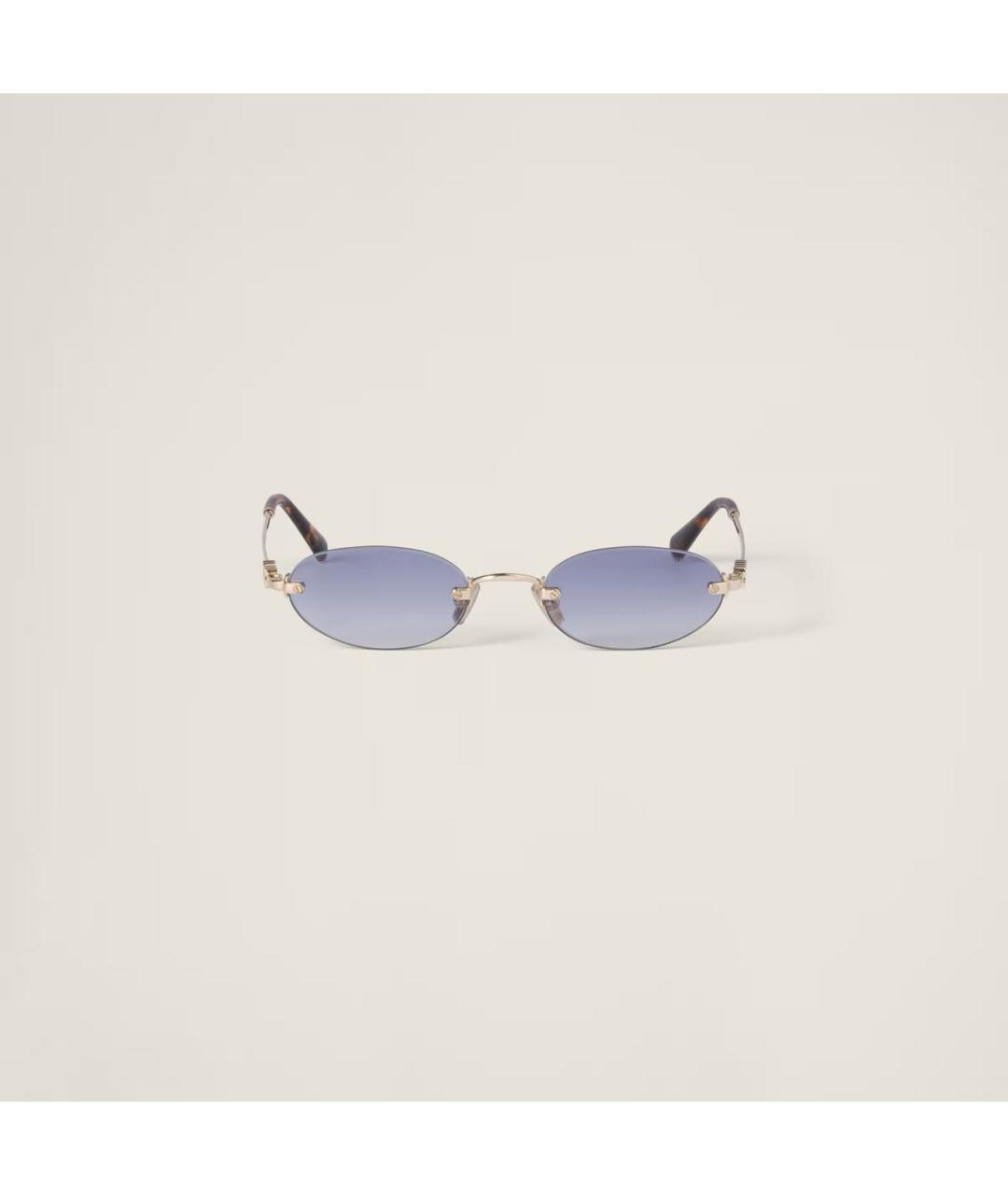 MIU MIU Золотые металлические солнцезащитные очки, фото 7
