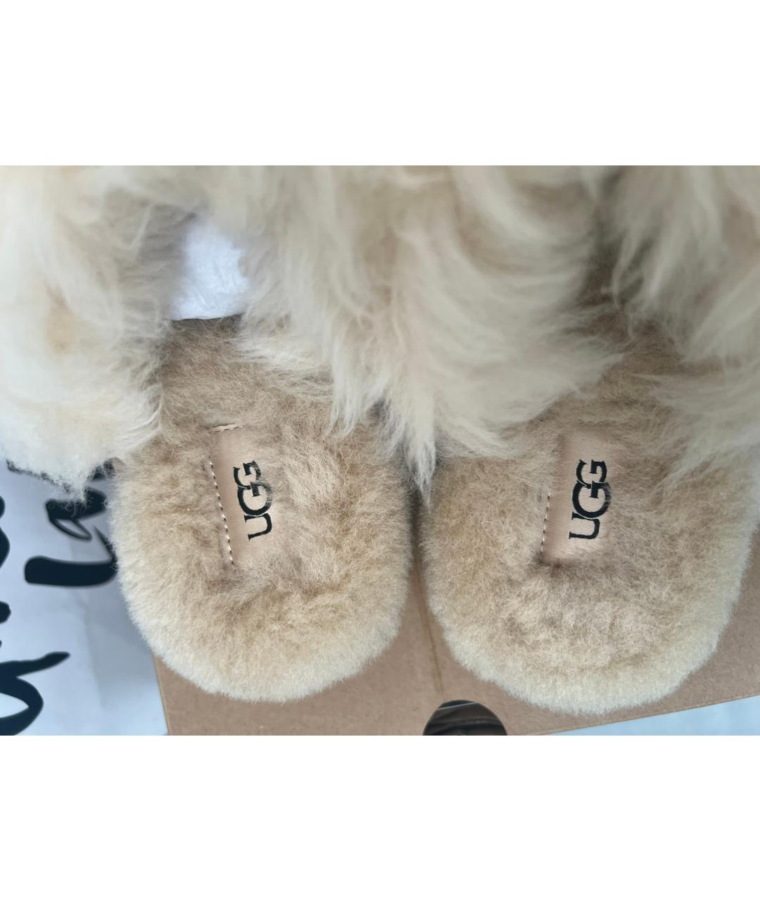 UGG AUSTRALIA Бежевые замшевые сабо, фото 6