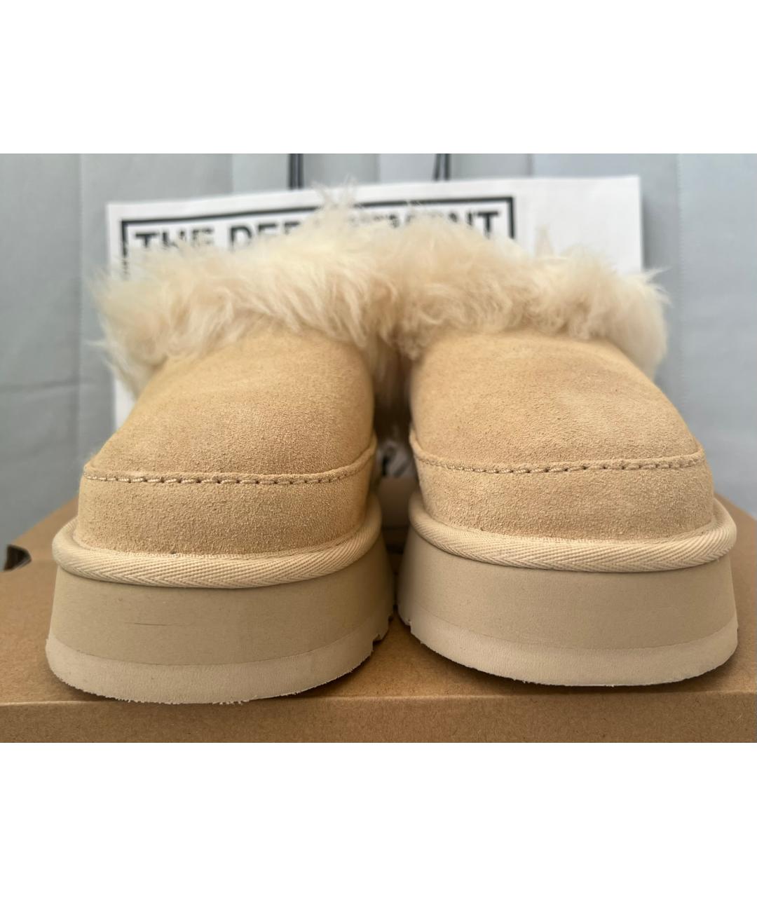 UGG AUSTRALIA Бежевые замшевые сабо, фото 5