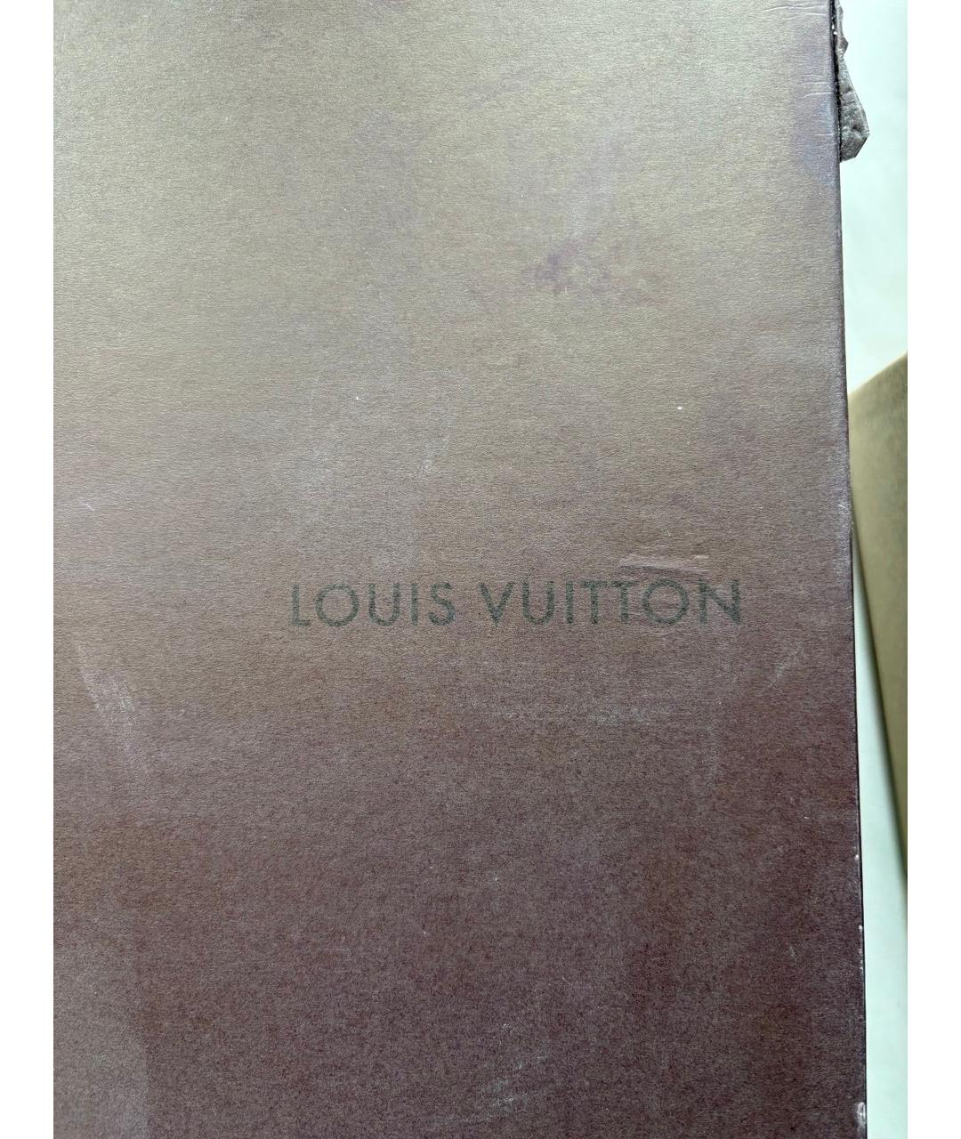 LOUIS VUITTON Бордовые кожаные сапоги, фото 9