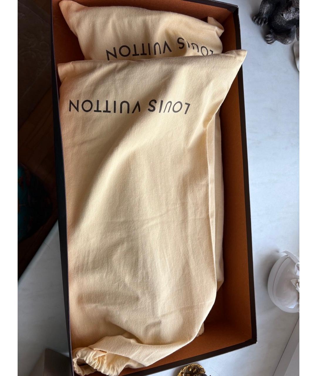 LOUIS VUITTON Бордовые кожаные сапоги, фото 7