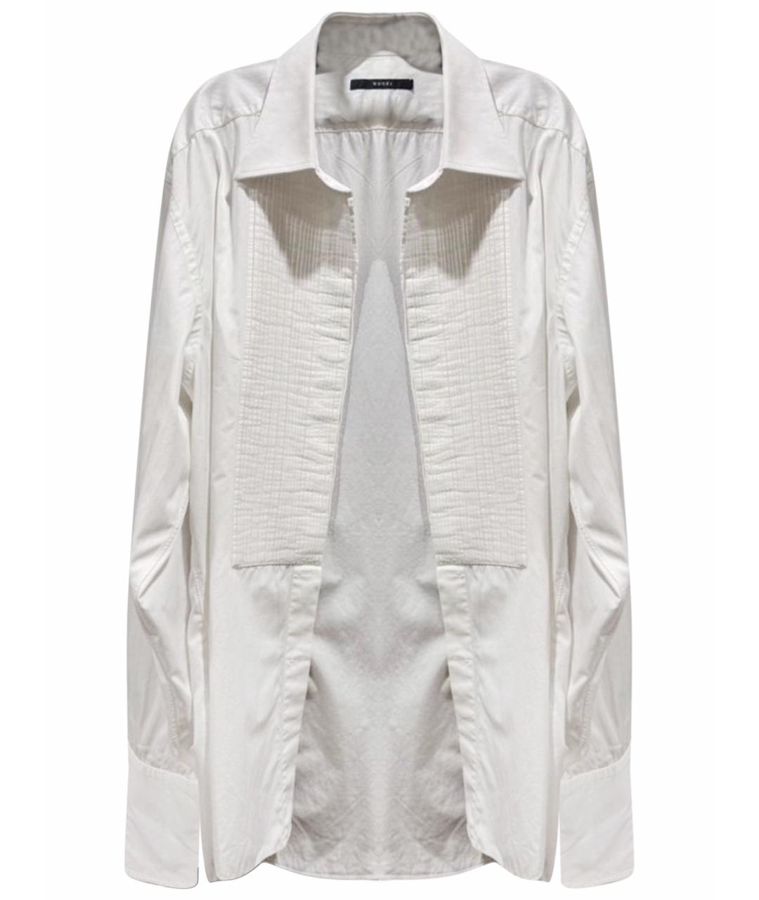 GUCCI Белая хлопковая классическая рубашка, фото 1