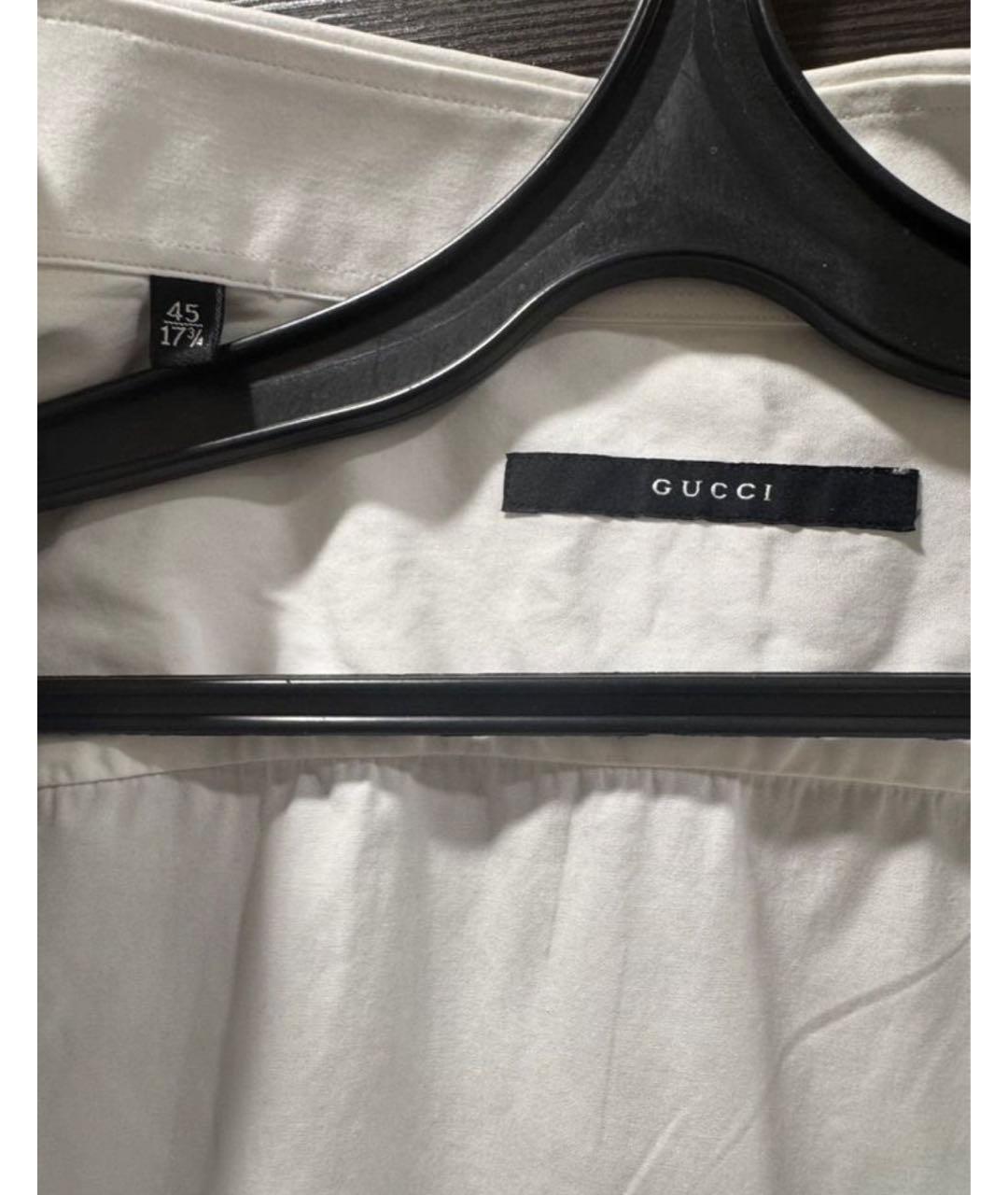 GUCCI Белая хлопковая классическая рубашка, фото 3