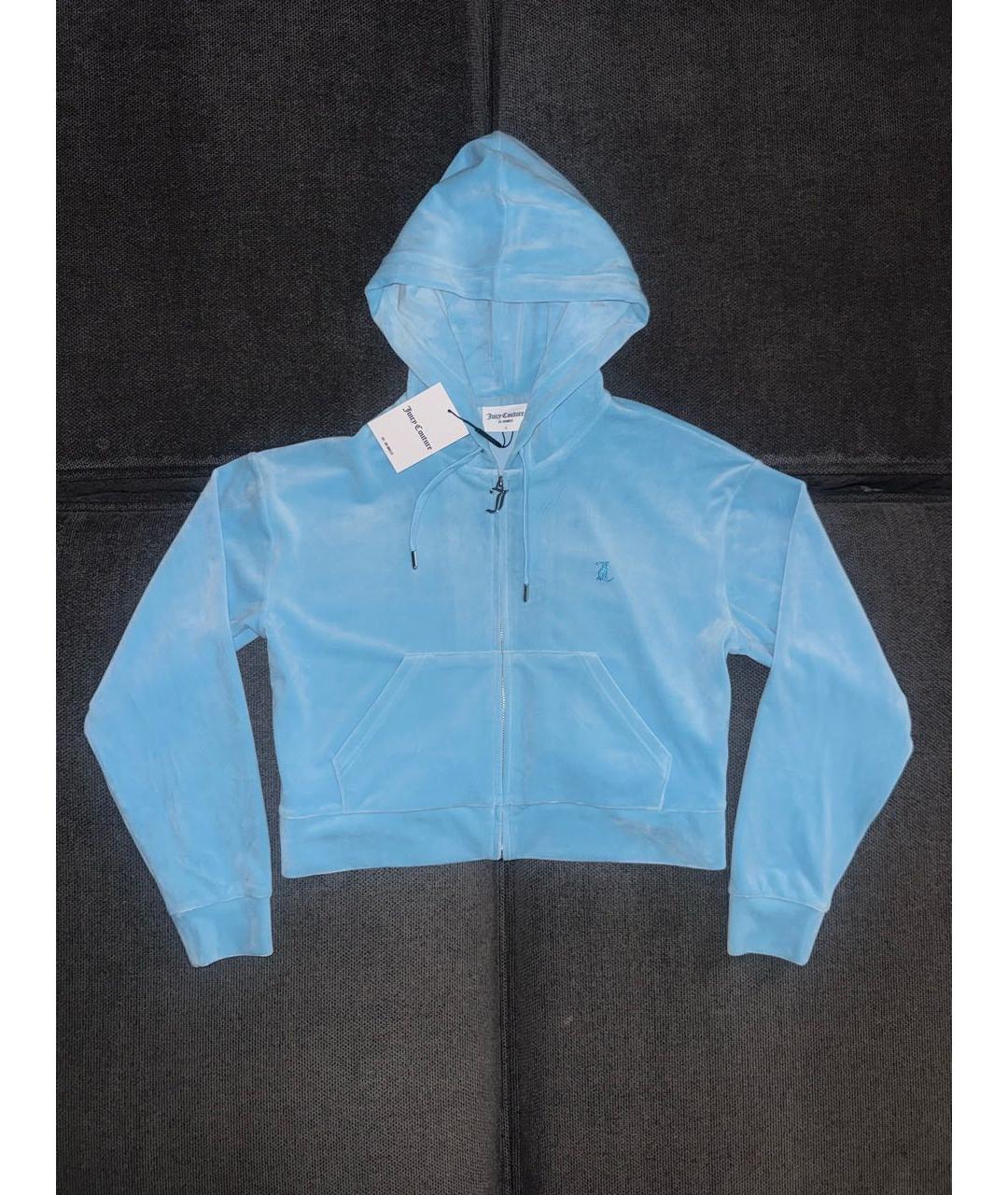 JUICY COUTURE Голубой велюровый костюм с брюками, фото 9