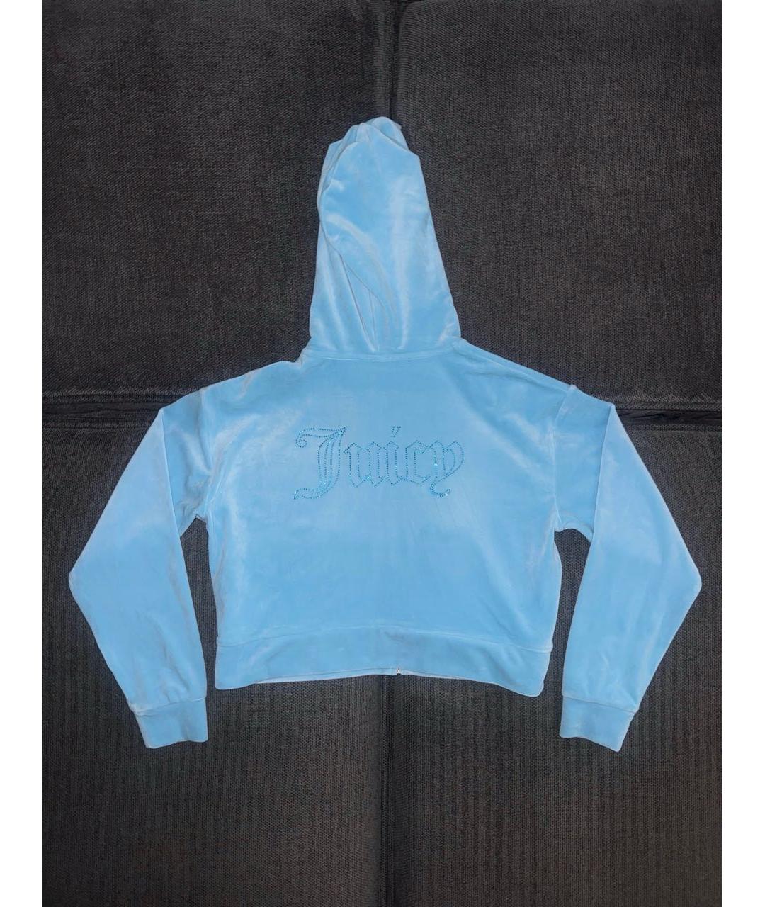 JUICY COUTURE Голубой велюровый костюм с брюками, фото 6