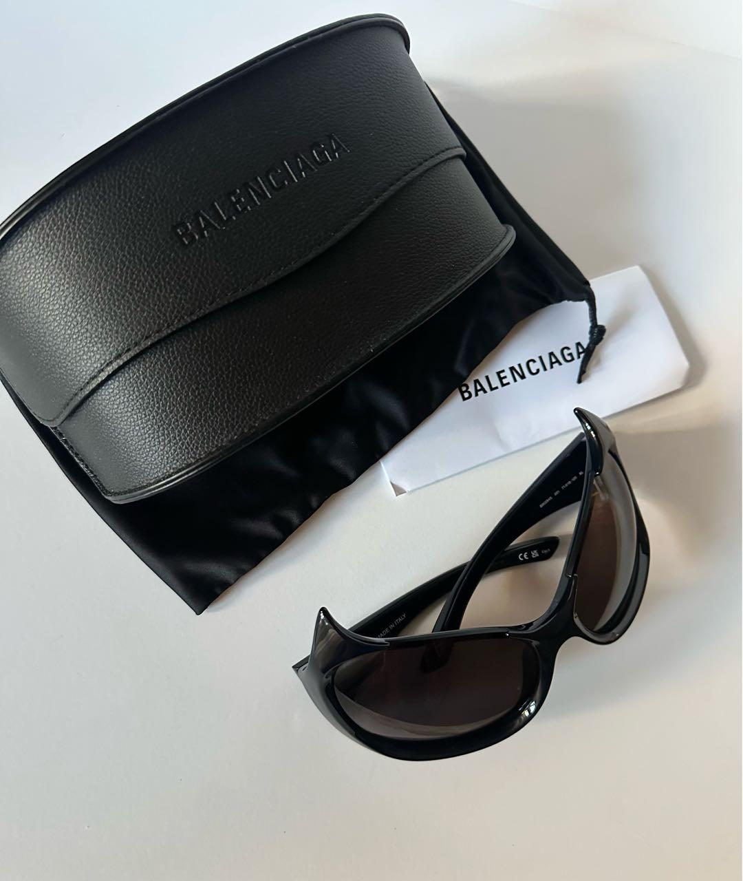 BALENCIAGA Черные пластиковые солнцезащитные очки, фото 6