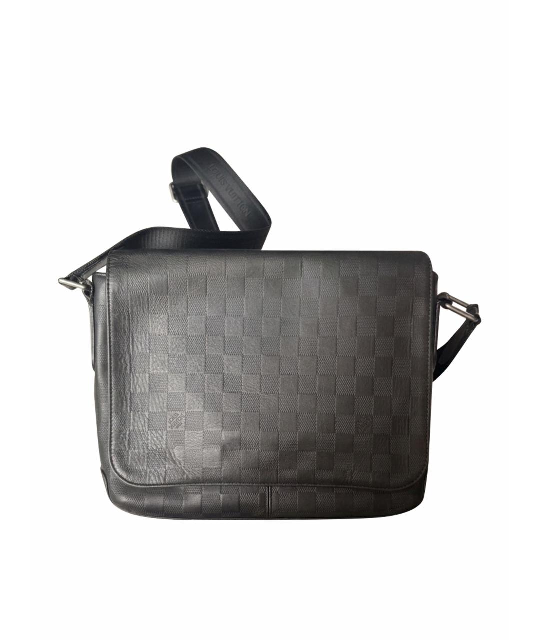 LOUIS VUITTON Черная кожаная сумка на плечо, фото 1