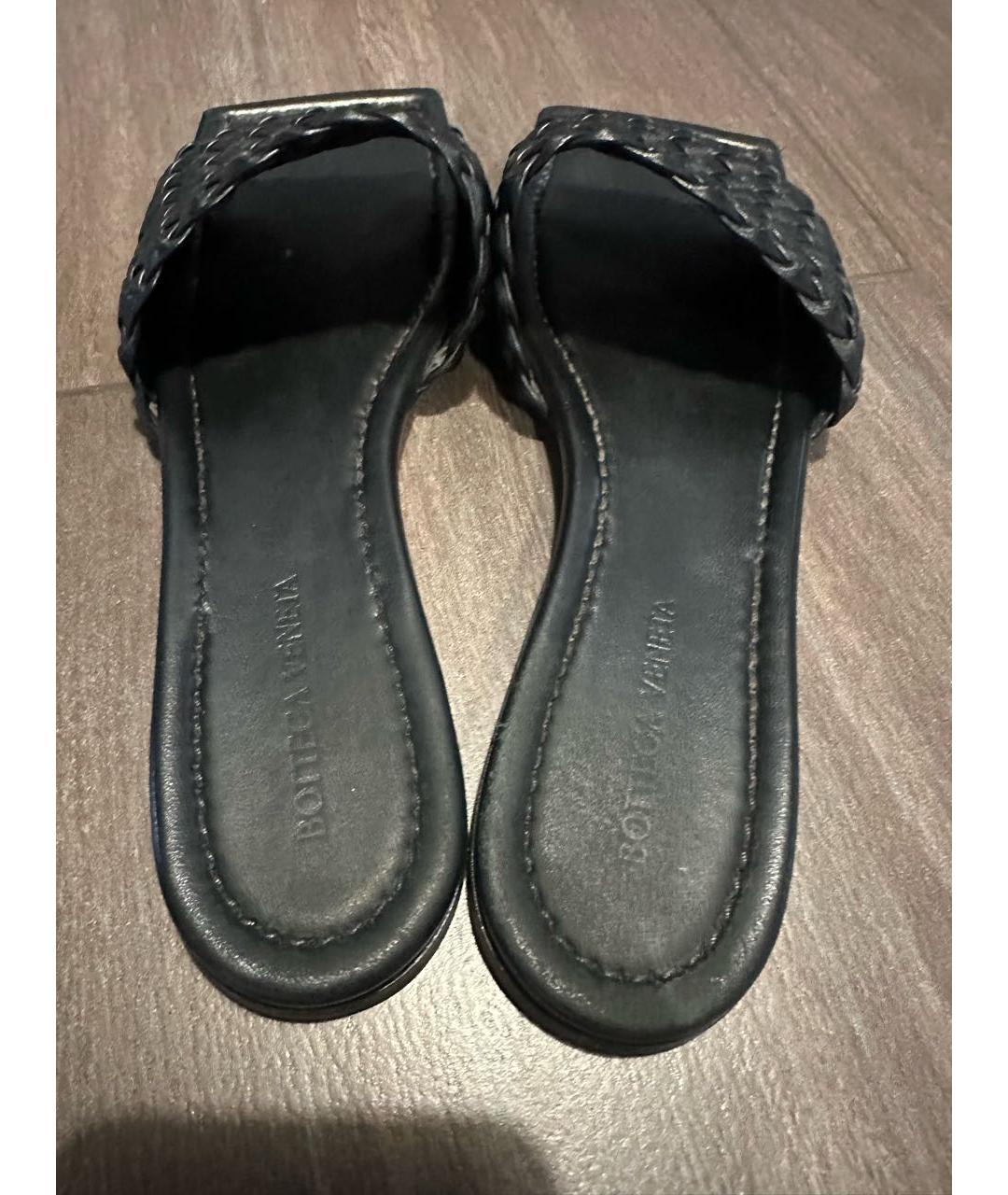 BOTTEGA VENETA Черные кожаные мюли, фото 5