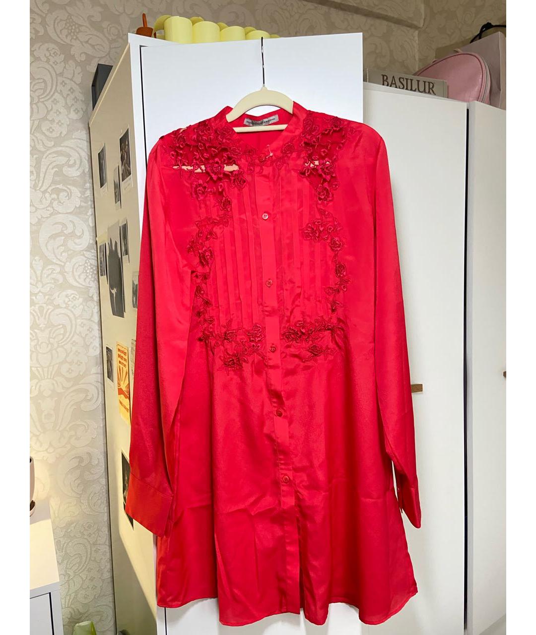 ERMANNO SCERVINO Коралловое вискозное повседневное платье, фото 7