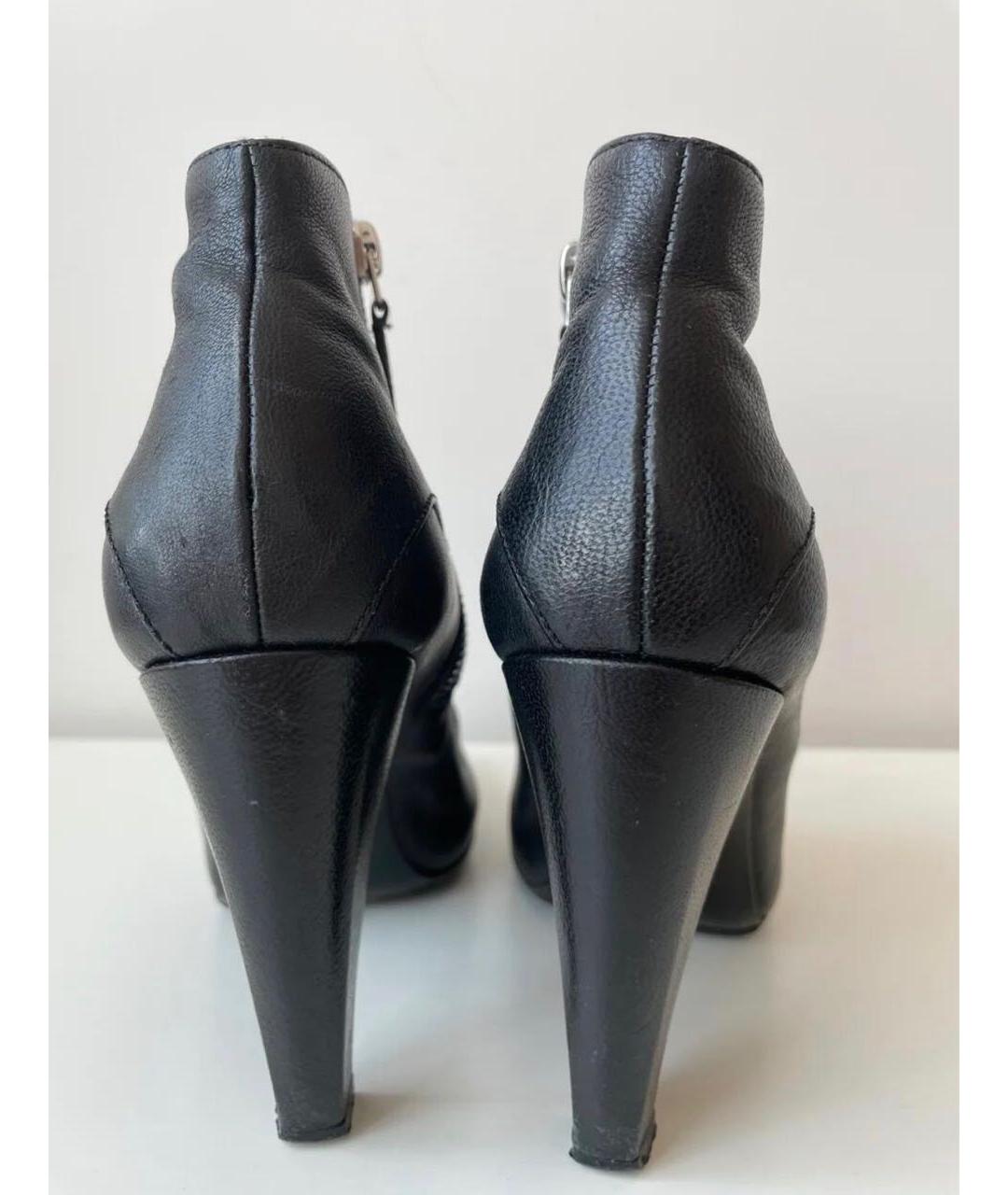 BALENCIAGA Черные кожаные ботильоны, фото 3