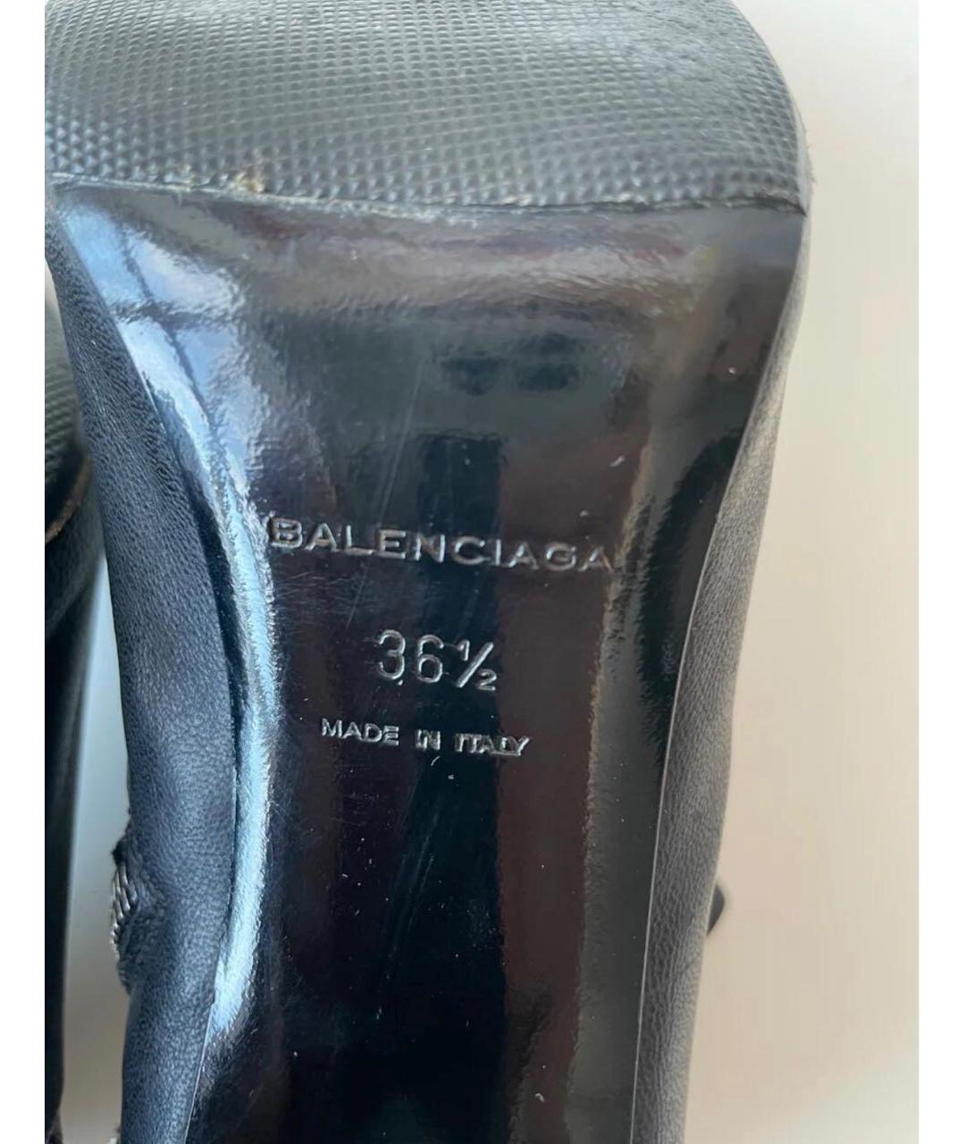 BALENCIAGA Черные кожаные ботильоны, фото 5