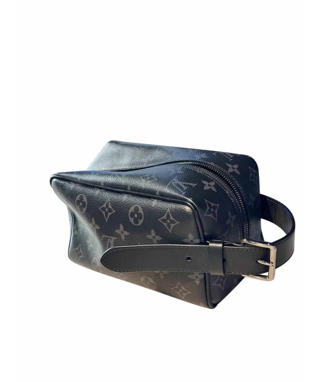 LOUIS VUITTON Черная кожаная косметичка, фото 1