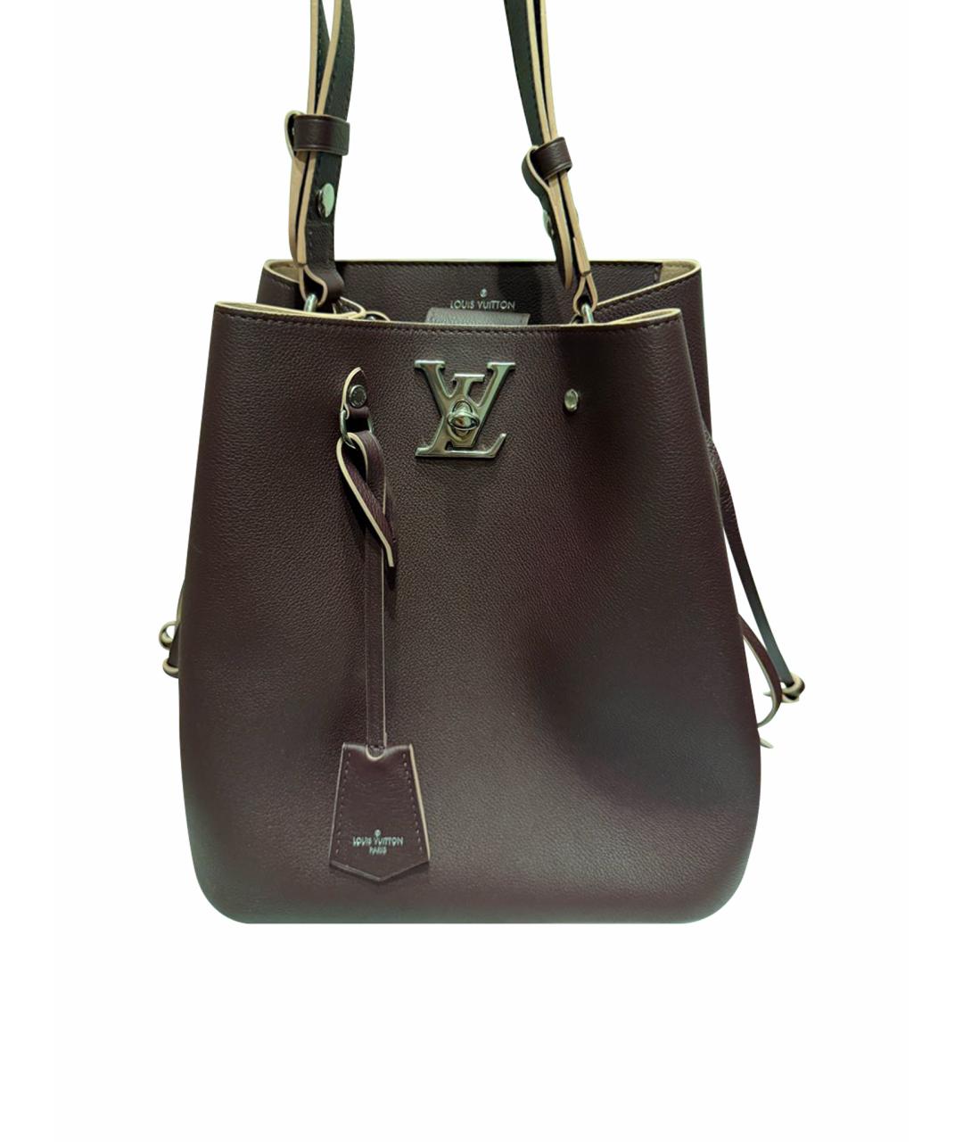 LOUIS VUITTON Бордовая кожаная сумка тоут, фото 1