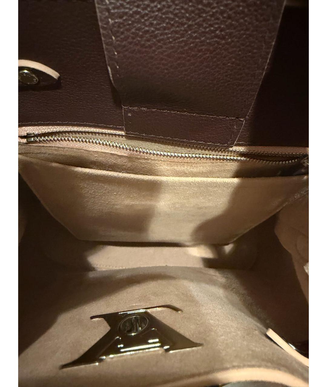 LOUIS VUITTON Бордовая кожаная сумка тоут, фото 4