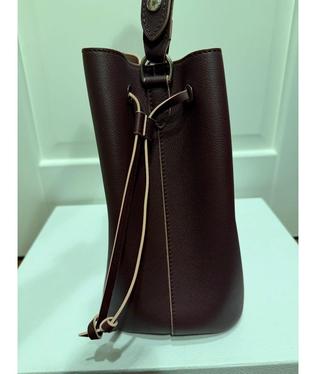 LOUIS VUITTON Бордовая кожаная сумка тоут, фото 3