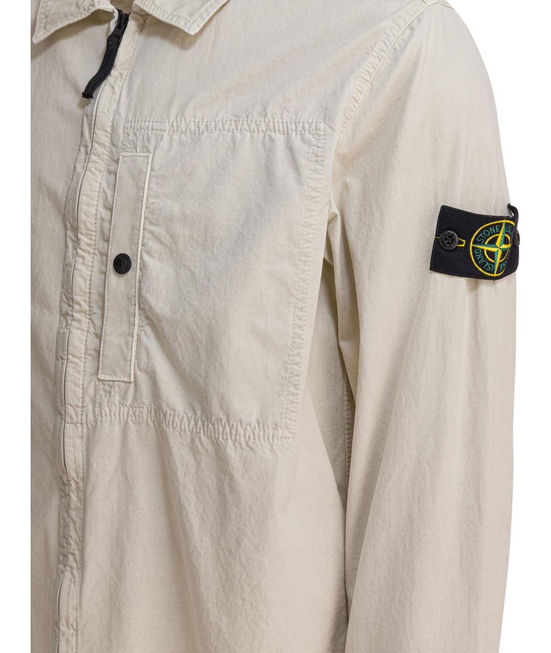 STONE ISLAND Бежевая хлопковая куртка, фото 4