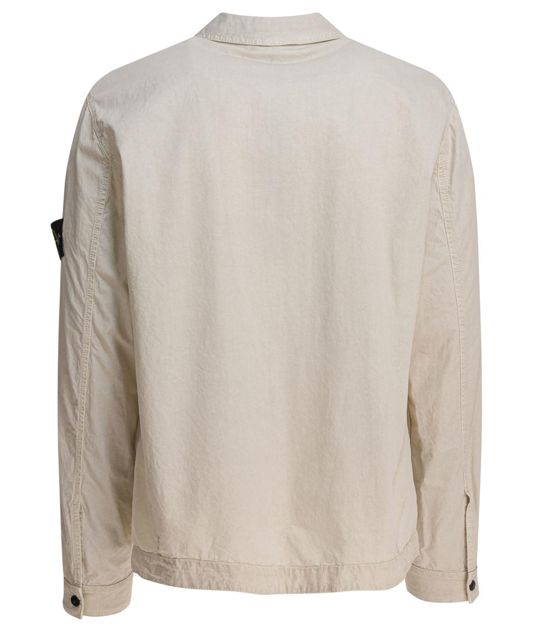 STONE ISLAND Бежевая хлопковая куртка, фото 2