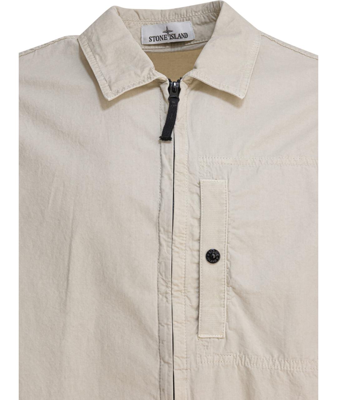 STONE ISLAND Бежевая хлопковая куртка, фото 3