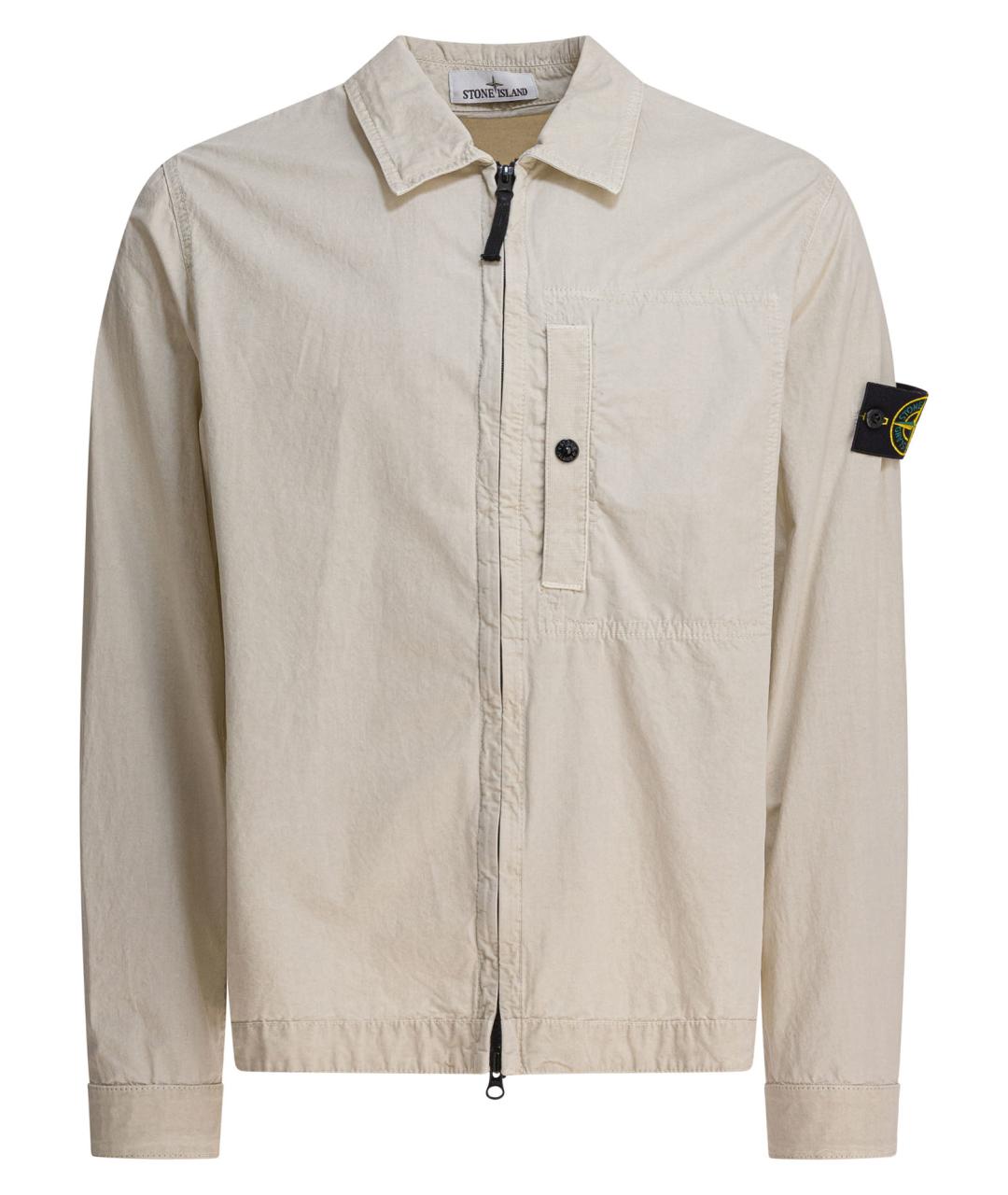 STONE ISLAND Бежевая хлопковая куртка, фото 1