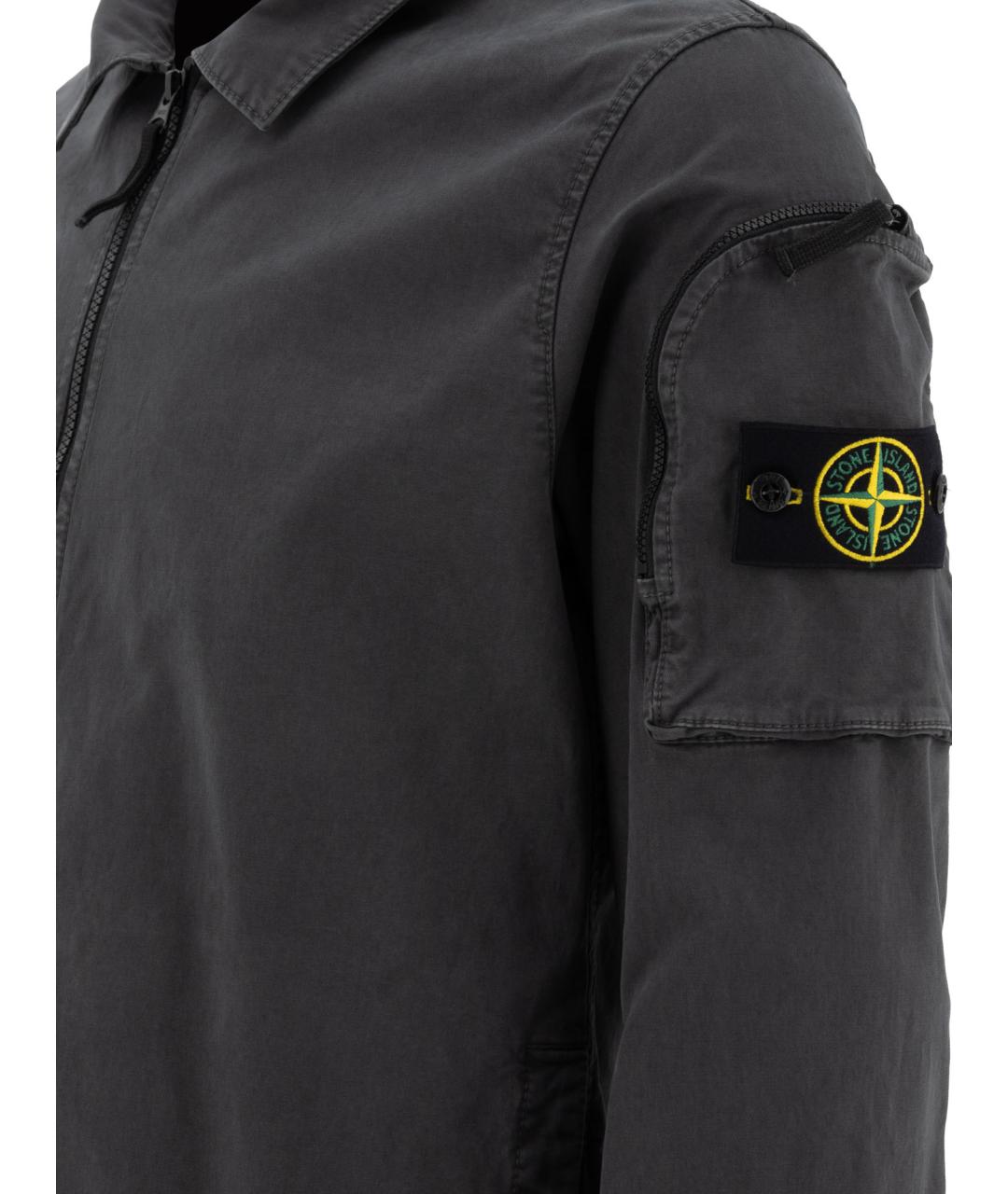 STONE ISLAND Серая хлопковая куртка, фото 4