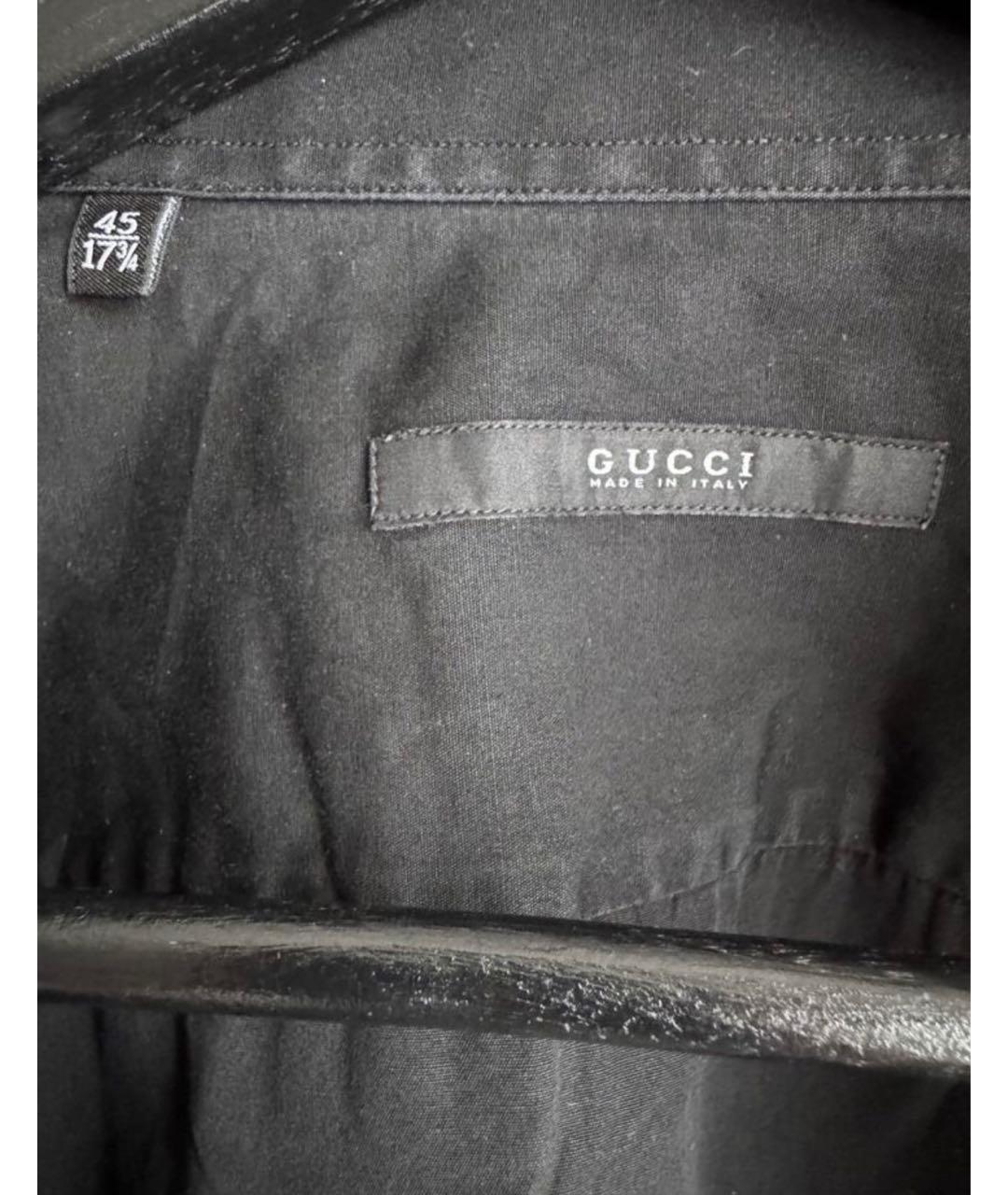 GUCCI Черная хлопковая классическая рубашка, фото 3