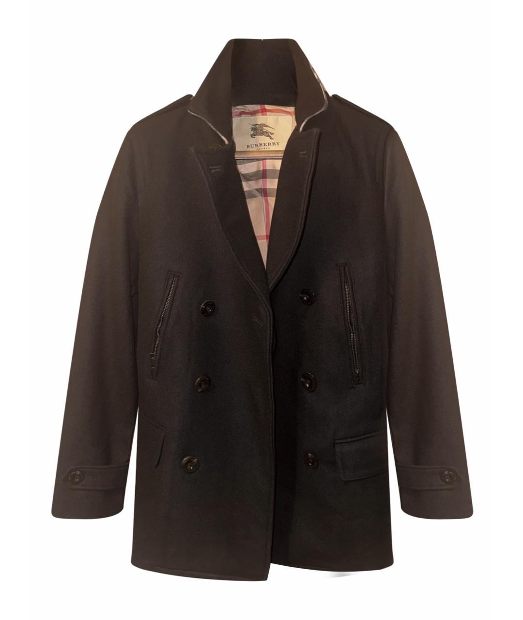 BURBERRY Черное кашемировое пальто, фото 1