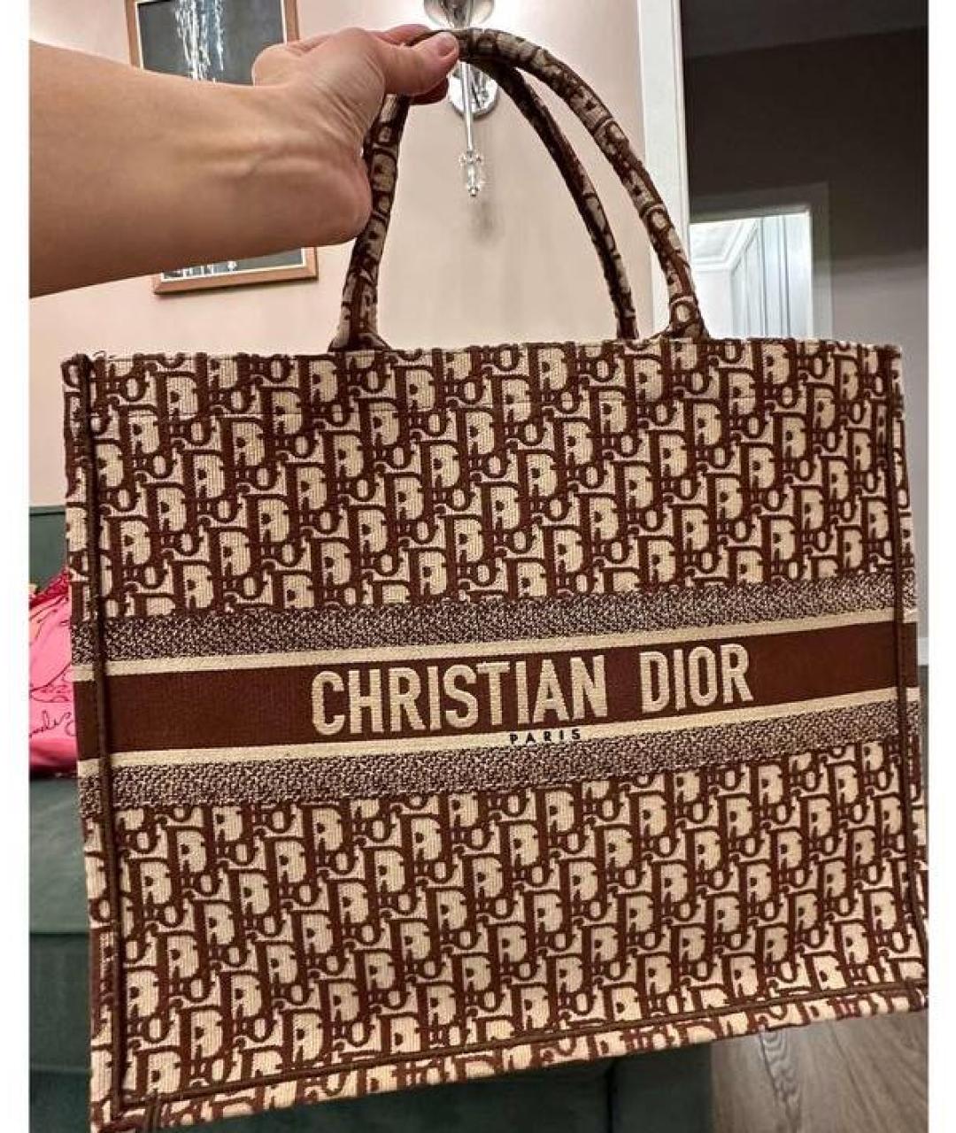 CHRISTIAN DIOR Коричневая сумка тоут, фото 5