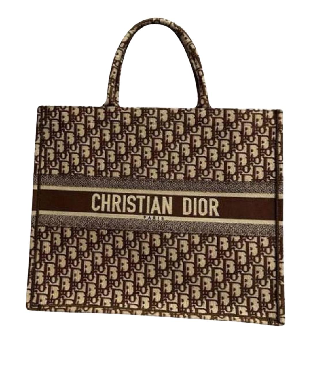 CHRISTIAN DIOR Коричневая сумка тоут, фото 1