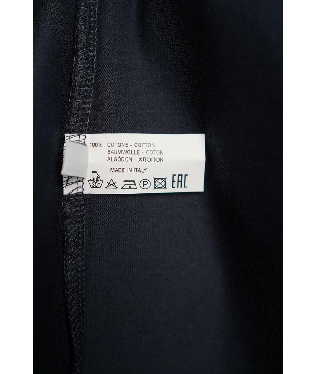 KITON Темно-синяя хлопковая футболка, фото 7