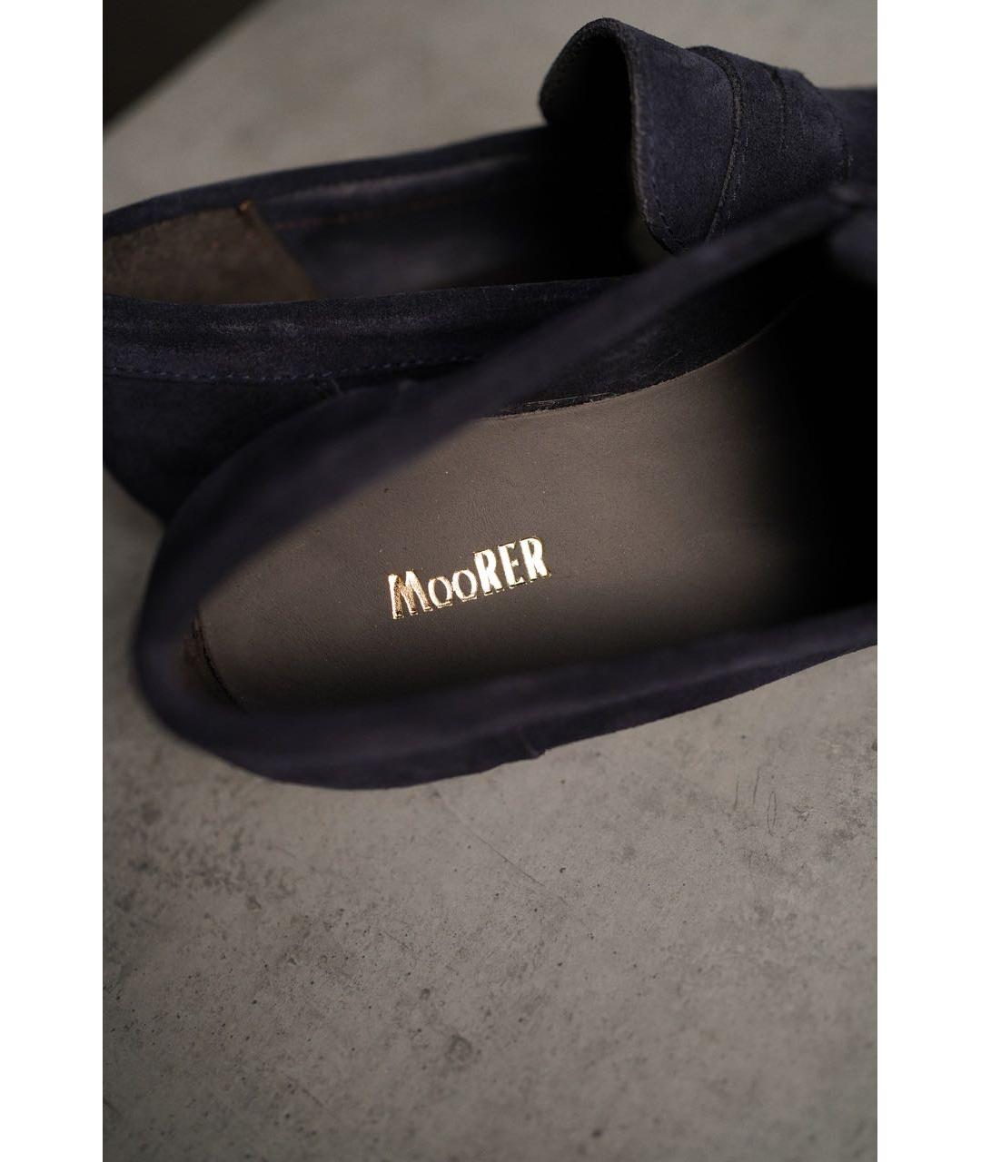 MOORER Темно-синие замшевые лоферы, фото 6