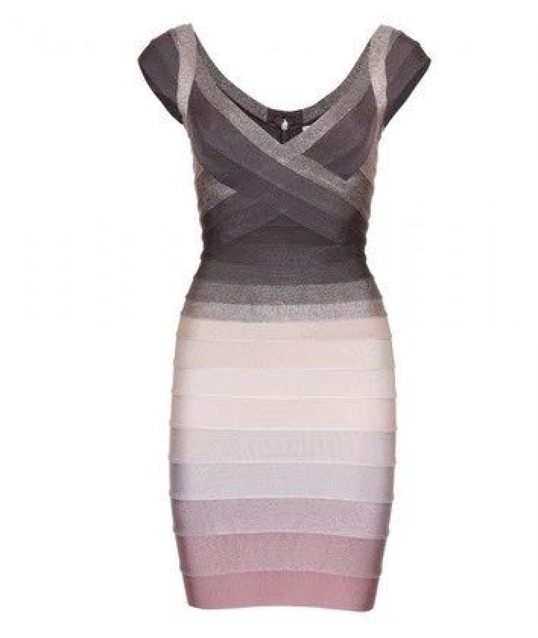 HERVE LEGER Мульти вискозное коктейльное платье, фото 1