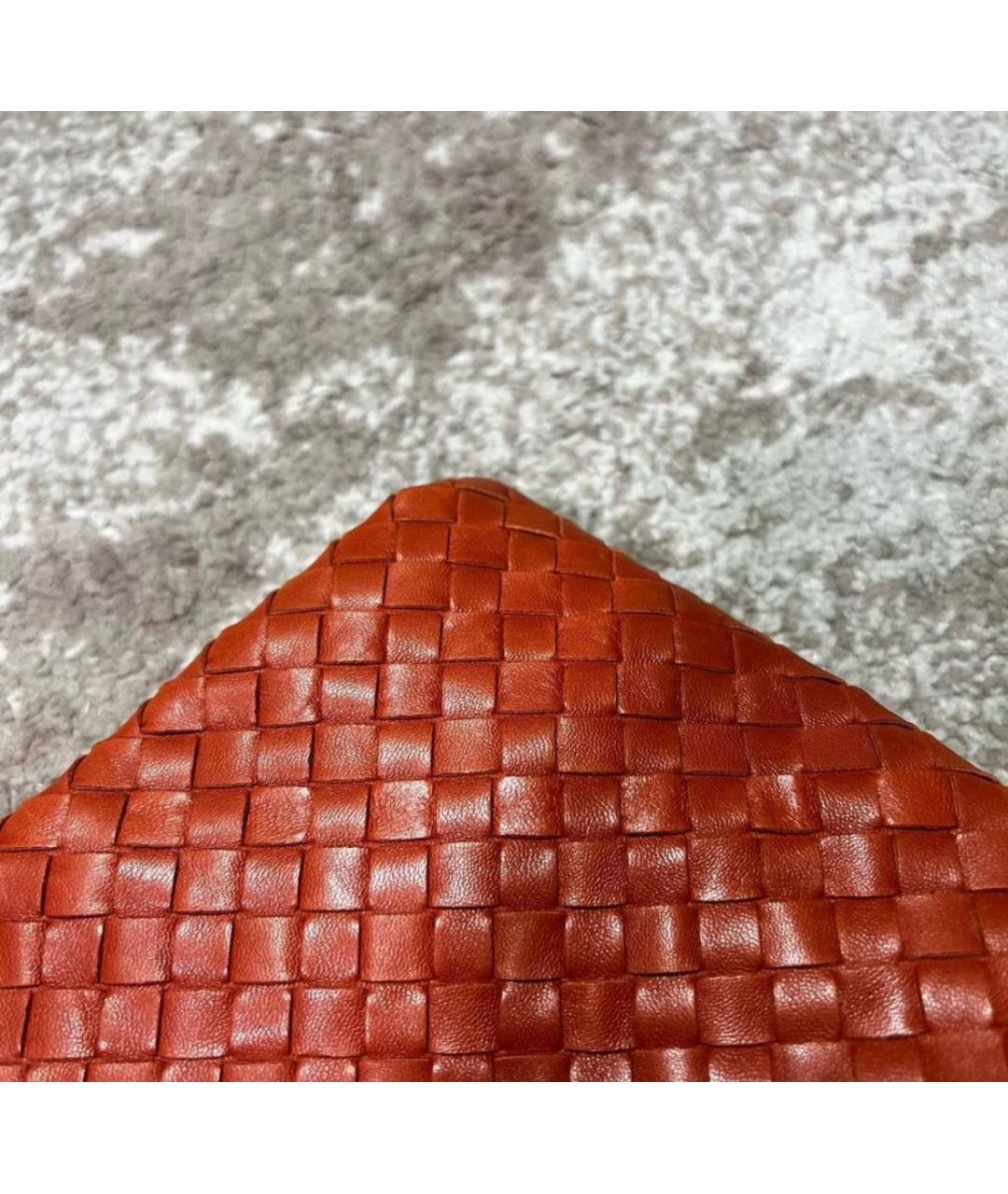 BOTTEGA VENETA Красная кожаная сумка с короткими ручками, фото 8