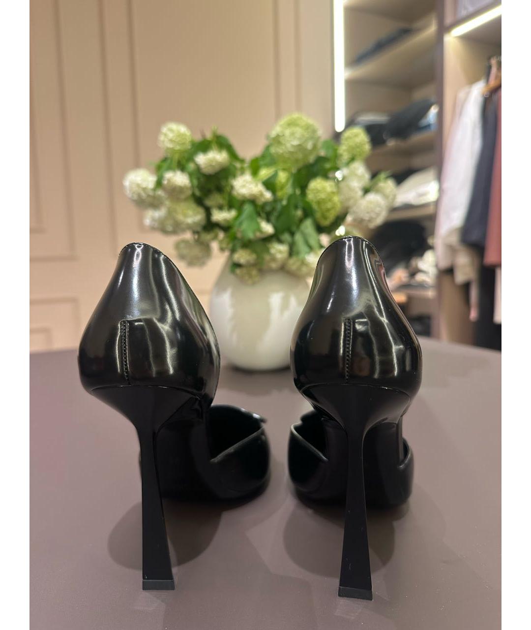 SAINT LAURENT Черные кожаные туфли, фото 3