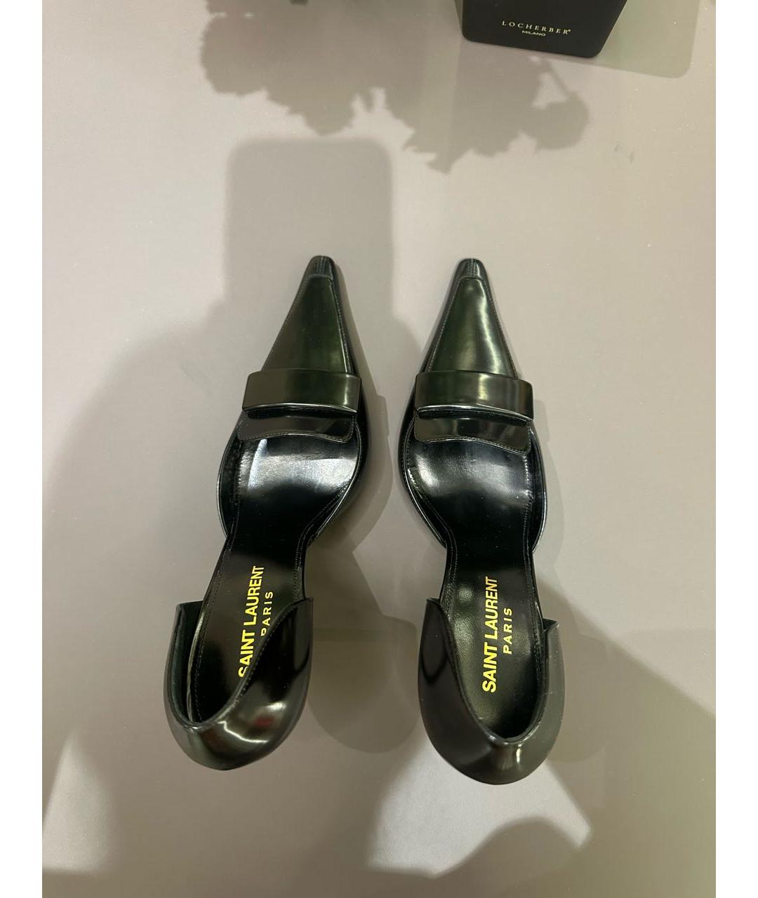 SAINT LAURENT Черные кожаные туфли, фото 2