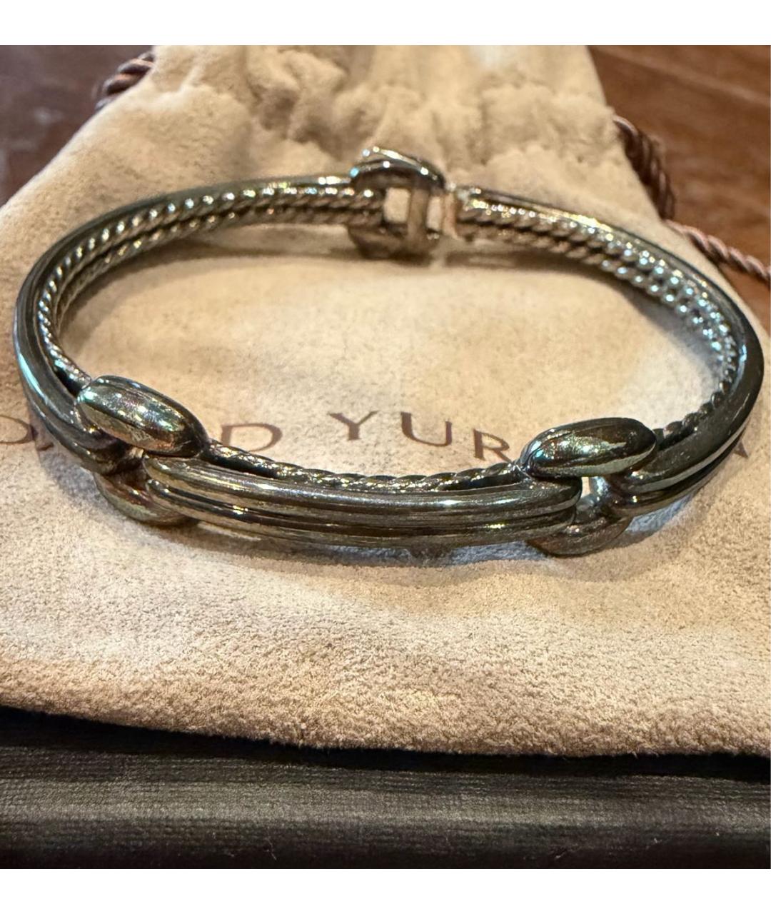 David Yurman Антрацитовый серебряный браслет, фото 6